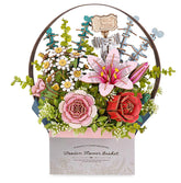 Rolife Rowood Wooden Flower Basket DIY 3D Puzzle